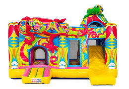 Ibiza-Stil Thema mit zwei Salamandern auf Multiplay-Hüpfburg