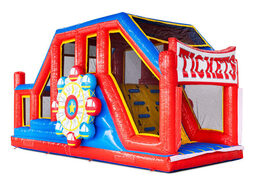 Rote blaue gelbe aufblasbare Hindernislauf-Module Base Jump