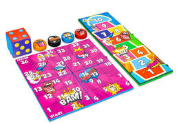 Farbenfrohes Spielset vorne von Softplay im Comic-Thema