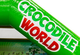 Hüpfburg mit Krokodilthema und schriftlicher Illustration online bestellen