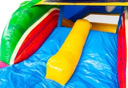 Kaufen Sie die blaue, gelbe, rote und grüne Rutsche vom Bounce Castle Double Slide Combo bei JB