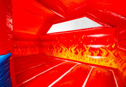 Überdachtes Hüpfburg Slide Combo Dubbelslide im Feuerwehrthema online bei JB kaufen