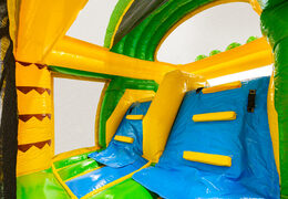Kletterwand des Multiplay dubbelslide Safari Gorilla Themas in Blau Gelb Grün