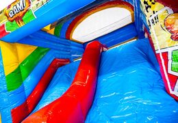 Kaufen Sie die blaue rote Rutsche des Multiplay dubbelslide Hüpfburgen bei JB