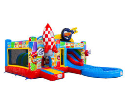 Seite des Multiplay Dubbelslide mit Pool im Comic-Thema