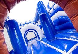 Innenseite des Hüpfburgen Dubbelslide Multiplay Blau Weiß Braun
