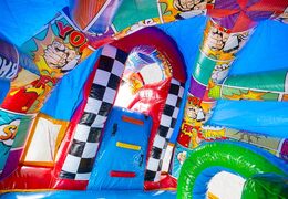 Aufblasbare A-frame Super Comic Hüpfburg mit lustigen Comicstreifen zu verkaufen