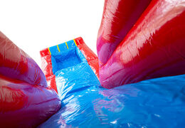 Farbenfrohe A-frame Super Comic Hüpfburg im Comic-Thema für Vermieter, jetzt online bestellen