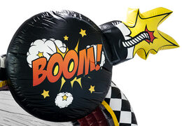 Auffällige aufblasbare Hindernisbahn im lebendigen Comic-Thema