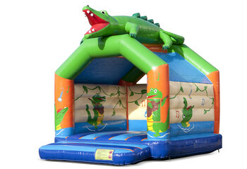 Bestellen sie für kinder standard-krokodil-hüpfburg mit einem 3D-objekt obendrauf. Kaufen sie hüpfburgen online bei JB-Hüpfburgen Deutschland