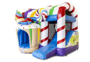Kaufen sie eine kleine aufblasbare indoor-multiplay-hüpfburg mit rutsche im süßigkeitenwelt-thema für kinder. Bestellen sie aufblasbare hüpfburgen online bei JB-Hüpfburgen Deutschland