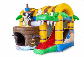 Kaufen sie eine kleine aufblasbare indoor-multiplay-hüpfburg im piratenthema mit rutsche für kinder. Bestellen sie aufblasbare hüpfburgen online bei JB-Hüpfburgen Deutschland