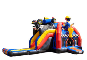 Kaufen Sie Multiplay-Super-Luftkissen im Formel-1-Design mit Rennwagen an der Spitze für Kinder