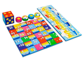 Buntes Spielset hinten von Softplay im Einhornthema