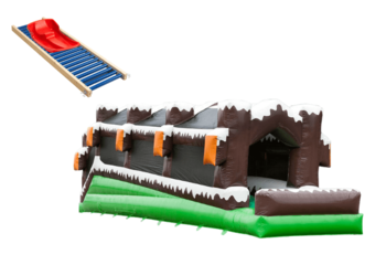 Winter-Rollenbahn mit Schlitten und Achterbahn