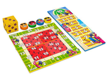 Buntes Spielset vorne von Softplay im Flamingo Hawaii Thema