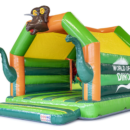 Kaufen sie maßgefertigte aufblasbare World of Dinos A Frame Super-individuelle hüpfburgen mit einzigartigen 3D-Objekten und Dino-Illustrationen in verschiedenen formen und größen. Hüpfburg werbung in allen Fformen und größen , hergestellt bei JB-Hüpfburgen Deutschland