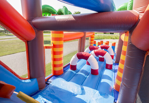 Kaufen sie einen aufblasbaren hindernisparcours mit Hai-Thema mit 7 spielelementen und bunten objekten für kinder. Bestellen sie aufblasbare parcours jetzt online bei JB-Hüpfburgen Deutschland