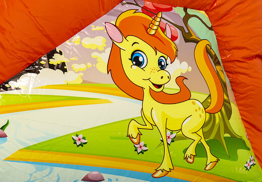 Multiplay-Hüpfburg mit rutsche im einhorn-design für kinder. Kaufen sie aufblasbare hüpfburgen online bei JB-Hüpfburgen Deutschland