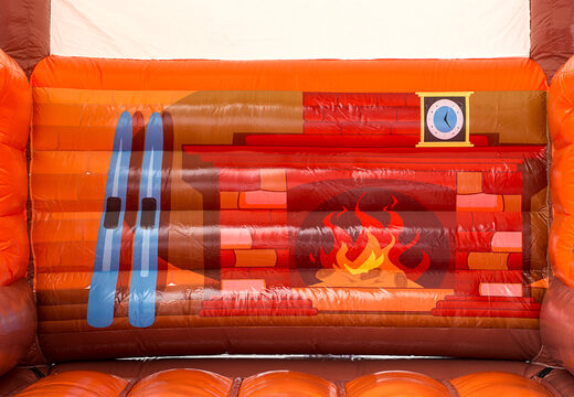 Standard Skihut winterworld hüpfburg mit 3D-schornstein für kinder. Bestellen sie die hüpfburgen online bei JB-Hüpfburgen Deutschland