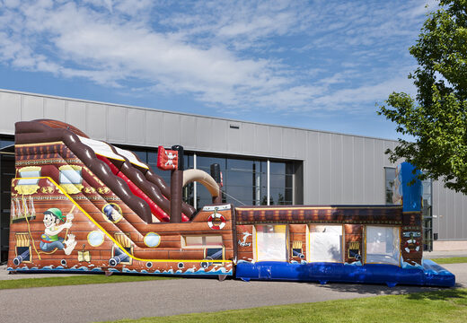 Mega aufblasbare rutsche im thema piratenwelt mit 3D-hindernissen für kinder. Kaufen sie aufblasbare rutschen jetzt online bei JB-Hüpfburgen Deutschland