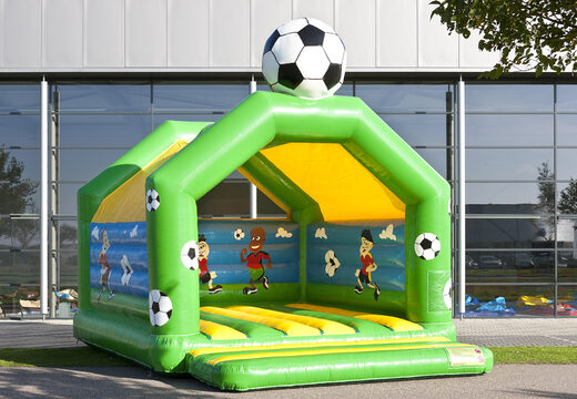 Große überdachte Hüpfburg im Thema Fußball für Kinder kaufen