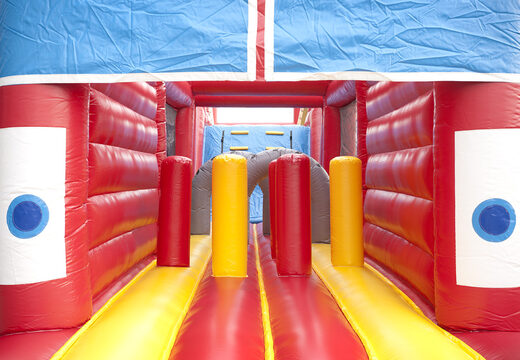 Einzigartiger 17 meter breiter hindernisparcours im feuerwehr-design mit 7 spielelementen und bunten objekten für kinder. Kaufen sie aufblasbare hindernisparcours jetzt online bei JB-Hüpfburgen Deutschland