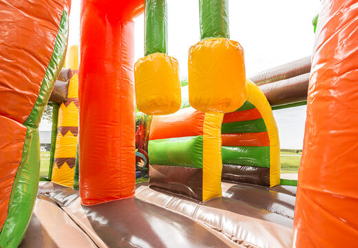 Bestellen sie mittelgroße aufblasbare multiplay-hüpfburg im dinoworld-design mit rutsche für kinder. Kaufen sie aufblasbare hüpfburgen online bei JB-Hüpfburgen Deutschland