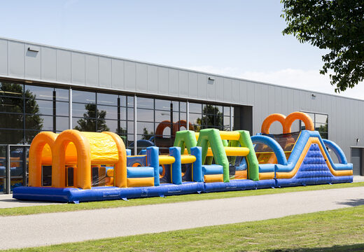 Bestellen sie einen 27 meter langen doppelparcours in fröhlichen farben für kinder. Bestellen sie aufblasbare parcours jetzt online bei JB-Hüpfburgen Deutschland