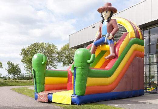 Große aufblasbare multifunktionsrutsche im strandthema mit planschbecken, beeindruckendem 3D-objekt, frischen farben und den 3D-hindernissen für kinder. Bestellen sie aufblasbare Rutschen jetzt online bei JB-Hüpfburgen Deutschland
