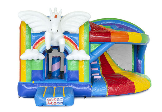 Bestellen sie aufblasbare indoor-multiplay-hüpfburg mit rutsche im einhorn-design für kinder. Kaufen sie aufblasbare hüpfburgen online bei JB-Hüpfburgen Deutschland