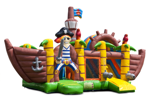 Kaufen sie eine aufblasbare indoor-multiplay-hüpfburg mit rutsche im piratenschiff-design für kinder. Bestellen sie aufblasbare hüpfburgen online bei JB-Hüpfburgen Deutschland