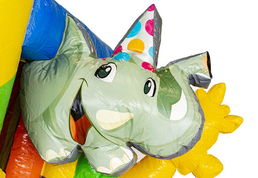 Mini-multiplay-hüpfburg im party-design mit rutsche zum kaufen für kinder. Bestellen sie aufblasbare mini-hüpfburgen mit rutsche bei JB-Hüpfburgen Deutschland