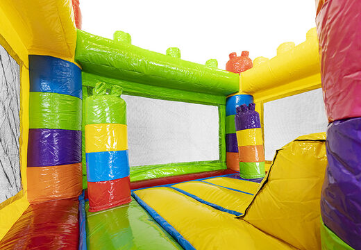 Kaufen sie eine aufblasbare mini-hüpfburg mit superblocks-thema und rutsche für kinder. Bestellen sie aufblasbare hüpfburgen online bei JB-Hüpfburgen Deutschland