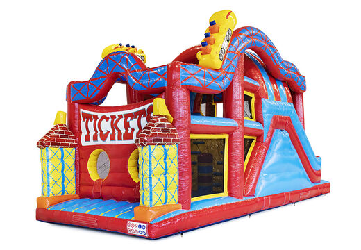 Kaufen sie einen aufblasbaren 9-meter-hindernisparcours in einer themen-achterbahn für kinder. Bestellen sie aufblasbare parcours jetzt online bei JB-Hüpfburgen Deutschland