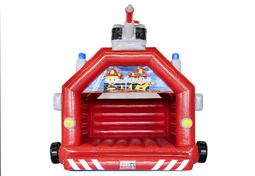 Große überdachte Hüpfburg im Thema Feuerwehr für Kinder bestellen