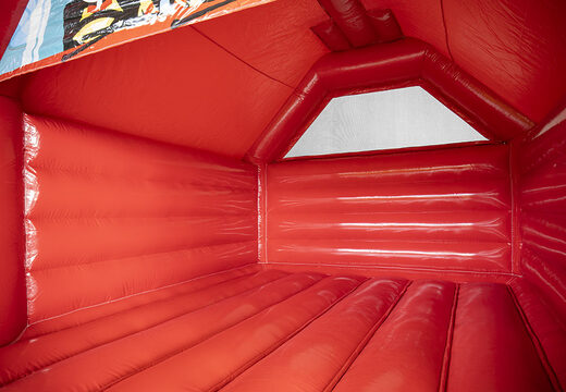 Große überdachte Hüpfburg im Thema Feuerwehr für Kinder kaufen