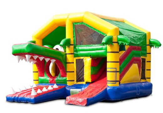 Kaufen sie eine aufblasbare indoor-multiplay-hüpfburg mit rutsche im krokodil-design für kinder. Bestellen sie aufblasbare hüpfburgen online bei JB-Hüpfburgen Deutschland