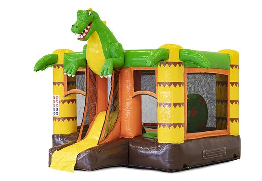 Aufblasbare mini-multiplay-hüpfburg im dinosaurier-design für kinder erhältlich. Bestellen sie hüpfburgen mit rutsche online bei JB-Hüpfburgen Deutschland