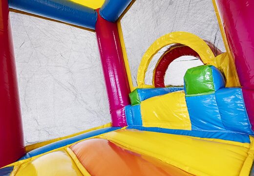 Mini aufblasbare multiplay-hüpfburg im einhorn-design mit rutsche für kinder. Bestellen sie aufblasbare hüpfburgen online bei JB-Hüpfburgen Deutschland