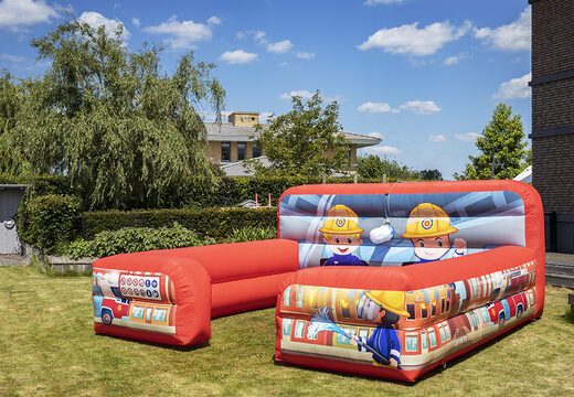 Opblaasbaar bubble park met schuim in brandweer thema kopen voor kinderen