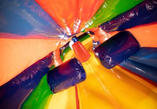 Bestellen sie eine zirkus-krabbeltunnel-hüpfburg mit hindernissen, einem kletterhang und einer rutsche für kinder. Kaufen sie hüpfburgen online bei JB-Hüpfburgen Deutschland