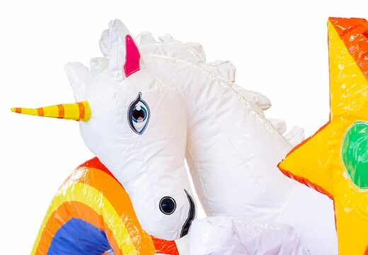 Bestellen sie eine slidebox mit einhorn-thema und einer rutsche für kinder. Kaufen sie aufblasbare hüpfburgen online bei JB-Hüpfburgen Deutschland