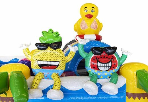 Kaufen Sie aufblasbares Luftkissen mit Rutsche im Sommerparty-Thema für Kinder