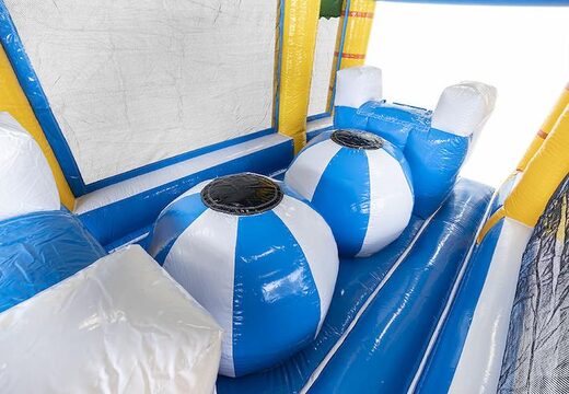 Bestellen sie modularen 19 meter langen hindernisparcours im surf-thema mit passenden 3D-objekten für kinder. Kaufen sie aufblasbare hindernisparcours jetzt online bei JB-Hüpfburgen Deutschland