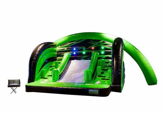 Bestellen Sie einen aufblasbaren Hüpfburg-Parcours mit interaktivem Sport, um einen Wettbewerb für Kinder zu veranstalten