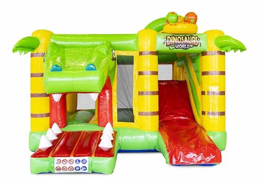 Kaufen Sie eine kompakte aufblasbare Hüpfburg mit Rutsche im Dino-Design für Kinder