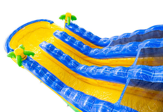 Bestellen Sie aufblasbare Wasserrutsche Waterslide D22 Hawaii mit tropischem Thema mit Palmen