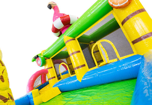 Flamingo-Themen-Hüpfburg für Kinder. Kaufen Sie Schlauchboote online bei JB-Hüpfburgen Deutschland