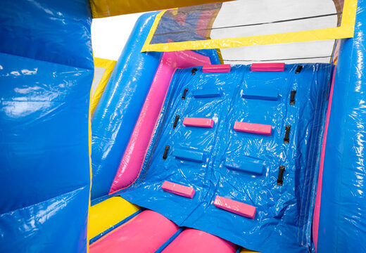 Kaufen Sie einen 13 meter aufblasbaren Hindernisparcours im Flamingo thema für Kinder. Bestellen sie aufblasbare parcours jetzt online bei JB-Hüpfburgen Deutschland